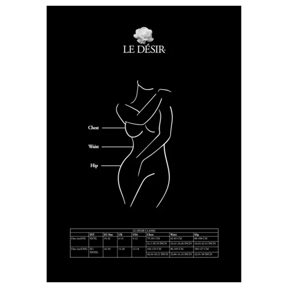 Le Désir Plus Size - open panty kousen - zwart - XXL-4XL