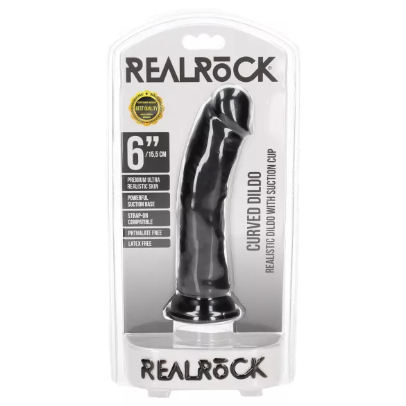RealRock - realistische dildo met zuignap - 15,5cm - zwart
