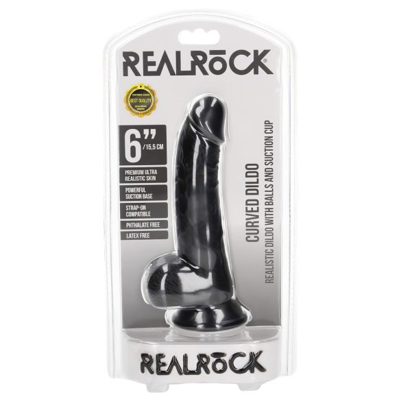 RealRock - realistische dildo met zuignap - 15,5cm - zwart
