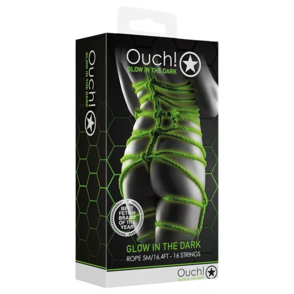 Ouch! - bondage touw - glow in the dark - 10 meter - groen