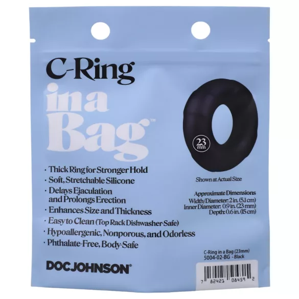Doc Johnson - penisring - siliconen - zwart