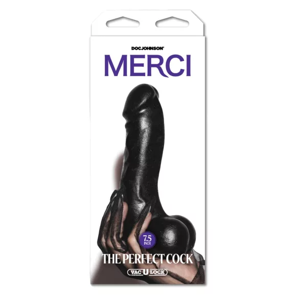 Doc Johnson The Perfect Cock - realistische dildo (zwart) - 19 cm