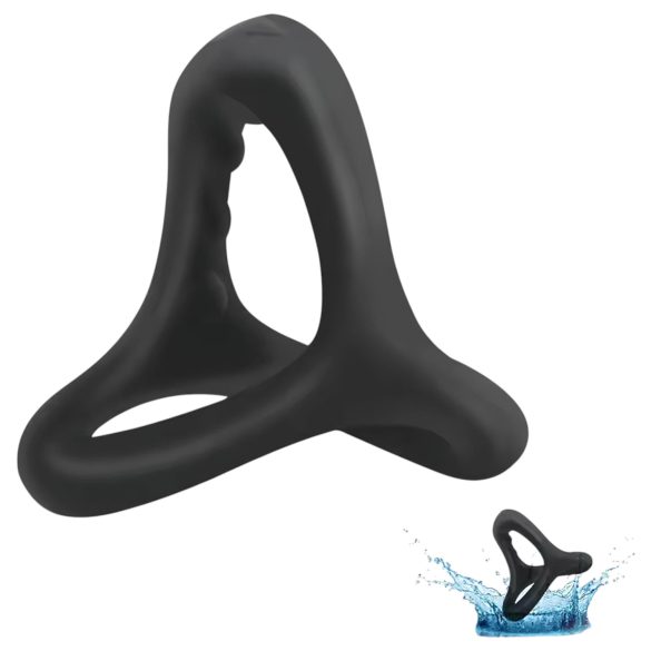 Penis- en balzakring met textuur (zwart)