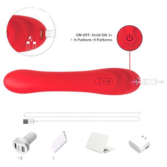 Bestoy - G-spot vibrator met tong - siliconen - rood
