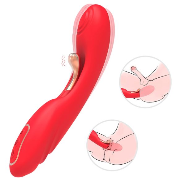 Bestoy - G-spot vibrator met tong - siliconen - rood
