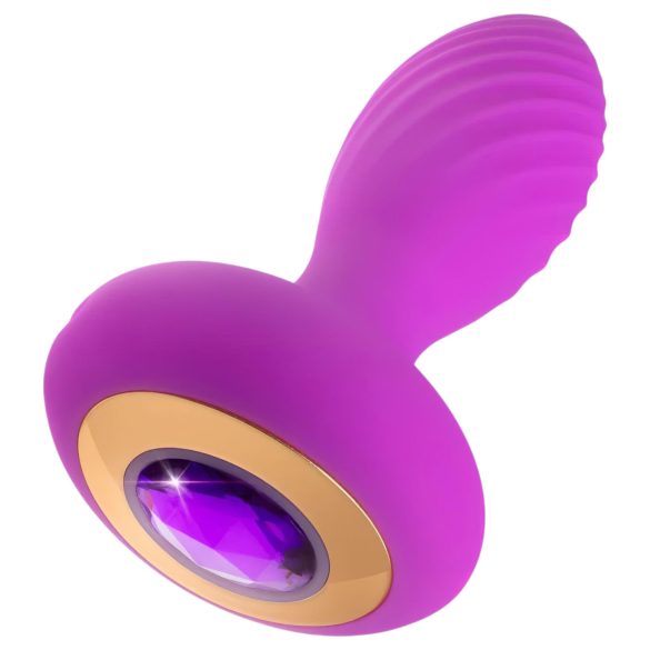Oh My Gem - vibrerende buttplug met steen - silicone - paars