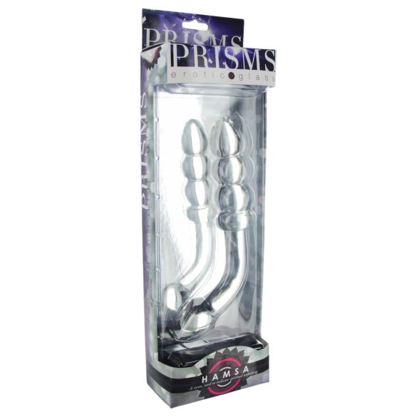 Prisms Hamsa - glazen dildo dubbelzijdig - G-spot - transparant