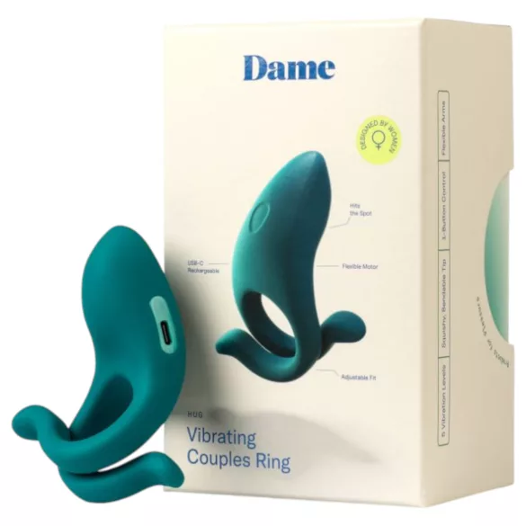 Dame Hug - verstelbare vibrerende penisring (groen)