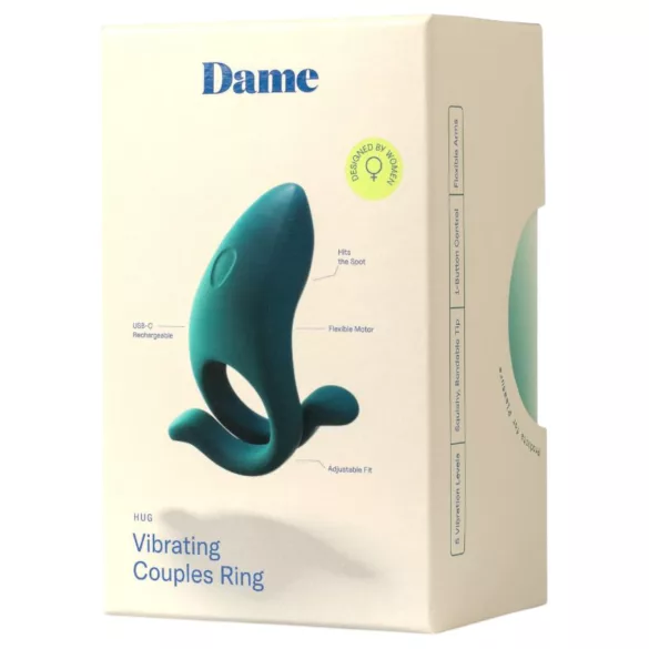 Dame Hug - verstelbare vibrerende penisring (groen)