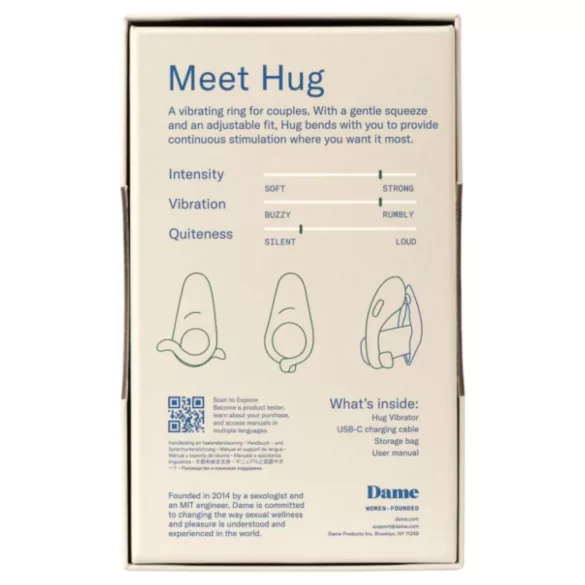 Dame Hug - verstelbare vibrerende penisring (groen)