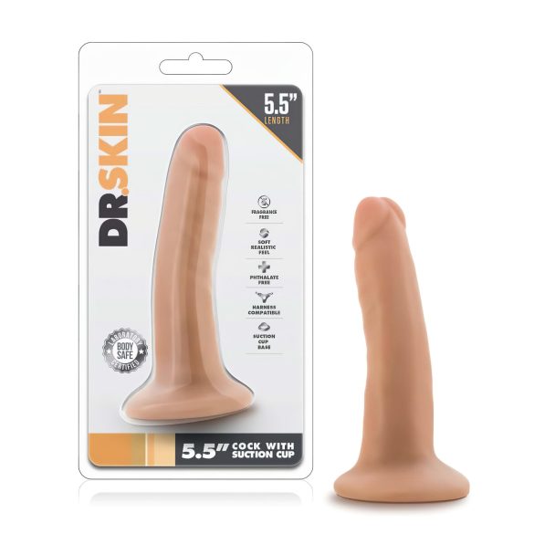 Dr. Skin 5,5 - realistische dildo met zuignap - huidkleur - 14cm