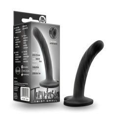 Temptasia Twist Small - zuignap dildo met twist (zwart)