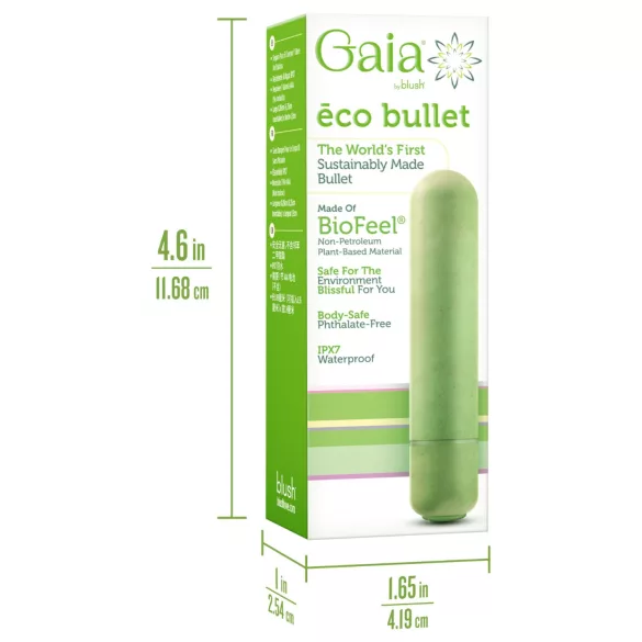 Gaia Eco M - vibrator - milieuvriendelijk - groen - medium