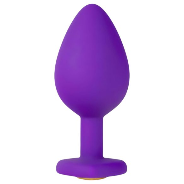 Temptasia M - anaal dildo hartvormig met gouden steen - paars - medium