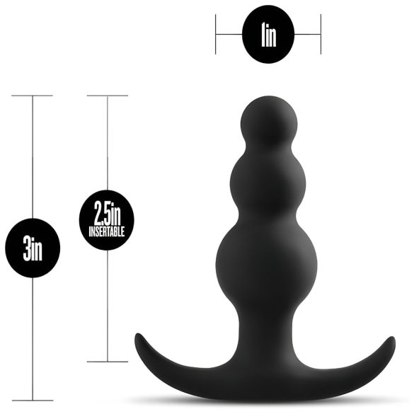 Anal Adventures Platinum - anaal plug met ribbels - siliconen - zwart