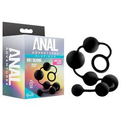 Anal Adventures L - Zwarte anale dildo met parels