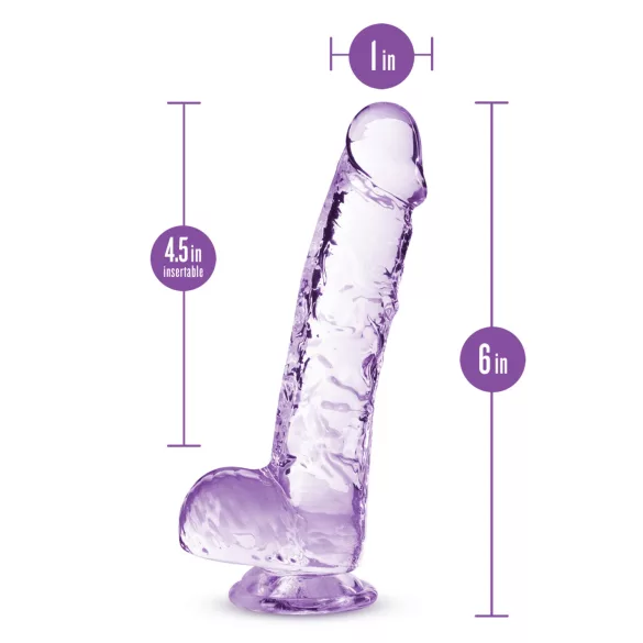 Blush Naturally Yours - kristallen dildo (paars)