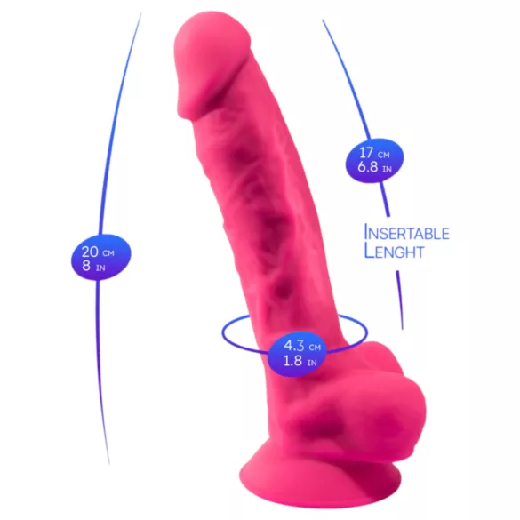 Silexd - vibrerende dildo met zuignap en ballen - afstandsbediening - roze