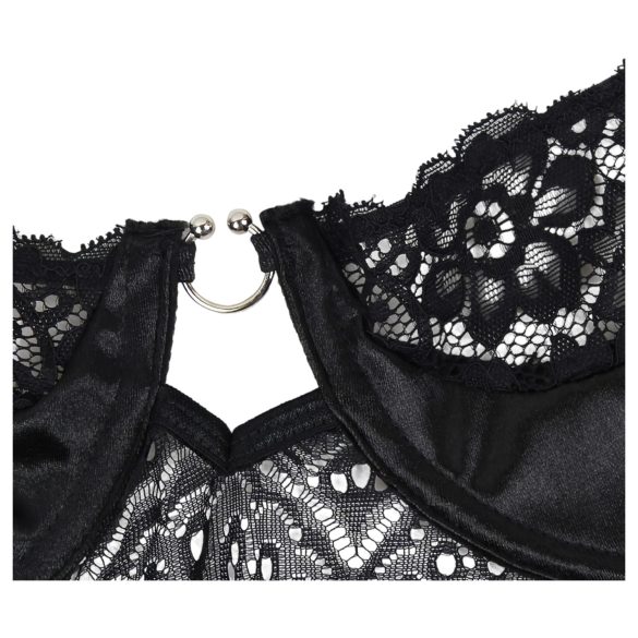 Subblime - gedessineerd body met satijnen riem (zwart)