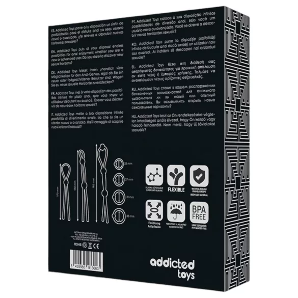 Addicted Toys - penisring set - siliconen - 7 stuks - zwart