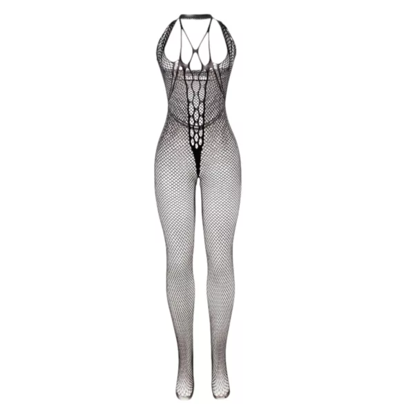 Subblime 951788 - diep decolleté netstof catsuit (zwart) - S-L
