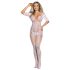 Subblime 951818 - kanten bodystocking met rozenmotief - (wit) - S-L