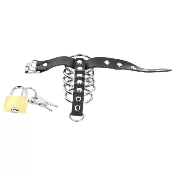 Kink - penisring met metalen ringen - zwart