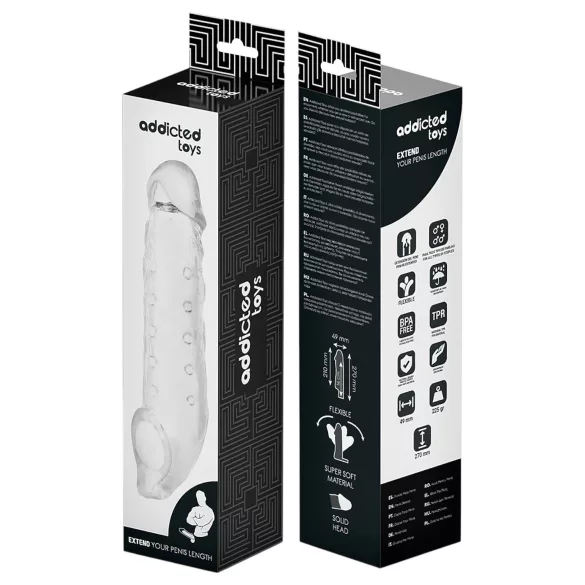 Addicted Toys - penismantel met balring - transparant - 23cm