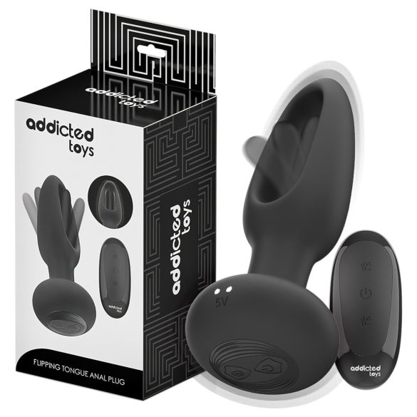 Addicted Toys - anaal vibrator met bewegende tong - zwart