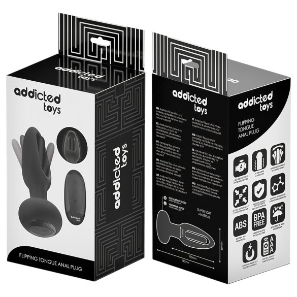 Addicted Toys - anaal vibrator met bewegende tong - zwart