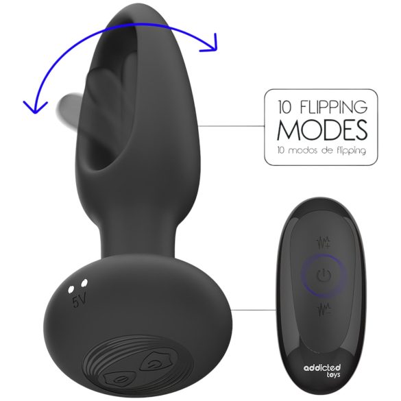Addicted Toys - anaal vibrator met bewegende tong - zwart