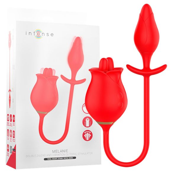 Intense Melanie - clitorisstimulator en vibrator - bewegende tong - rood