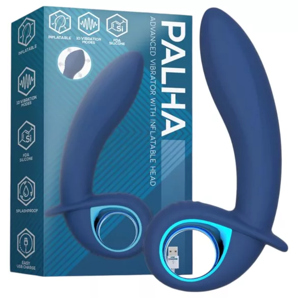 INTOYOU Palha - oplaadbare, opblaasbare vibrator (blauw)