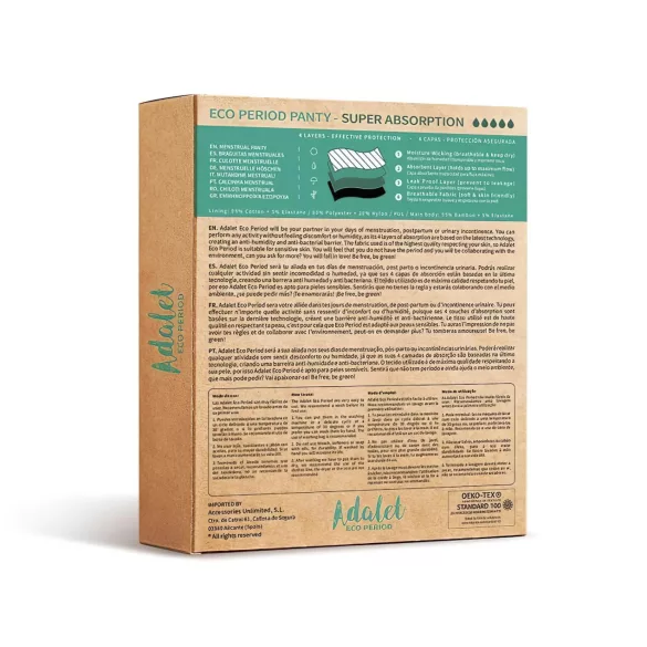 Adalet Natura Super - menstruatie onderbroek - zwart