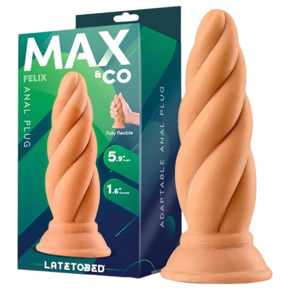 Max & Co Felix - anale plug - schroefvorm - 15cm - huidskleur