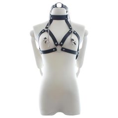   Latetobed - Borstharnas met Mondknevel en Tepelklemmen (zwart)