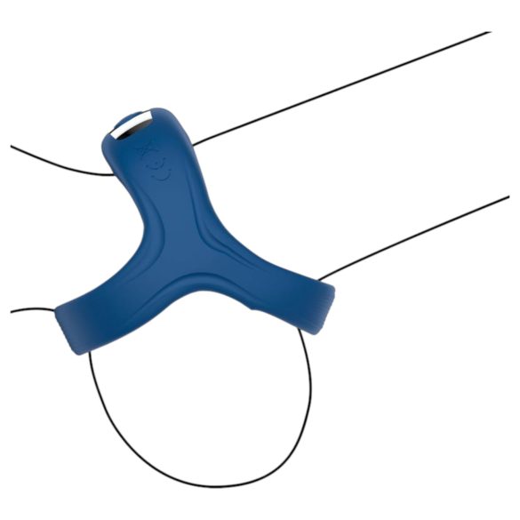 INTOYOU - slimme, vibrerende penis- en teelbalring (blauw)