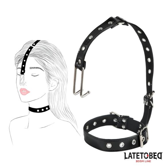 Latetobed - halsband met neushaak (zwart)