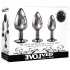 Evolved Black Gem - metalen anaalplugset met zwarte steen (zilver)