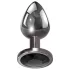 Evolved Black Gem - metalen anaalplugset met zwarte steen (zilver)