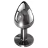 Evolved Black Gem - metalen anaalplugset met zwarte steen (zilver)