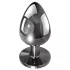 Evolved Black Gem - metalen anaalplugset met zwarte steen (zilver)