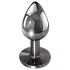 Evolved Black Gem - metalen anaalplugset met zwarte steen (zilver)