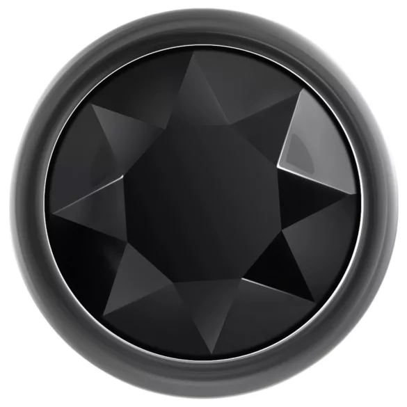 Evolved Black Gem - metalen anaalplugset met zwarte steen (zilver)