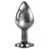 Evolved Black Gem - metalen anaalplugset met zwarte steen (zilver)
