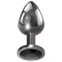Evolved Black Gem - metalen anaalplugset met zwarte steen (zilver)