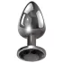 Evolved Black Gem - metalen anaalplugset met zwarte steen (zilver)