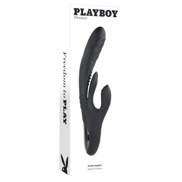 Playboy Rapid Rabbit - rabbit vibrator - oplaadbaar - zwart