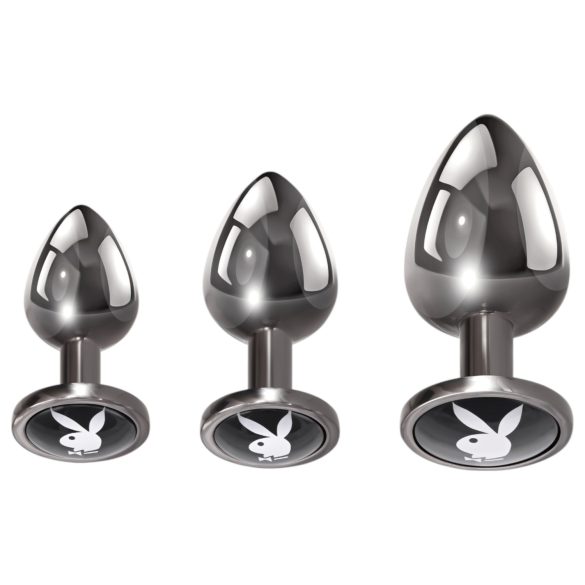 Playboy - anale plug set - 3-delig - zilver