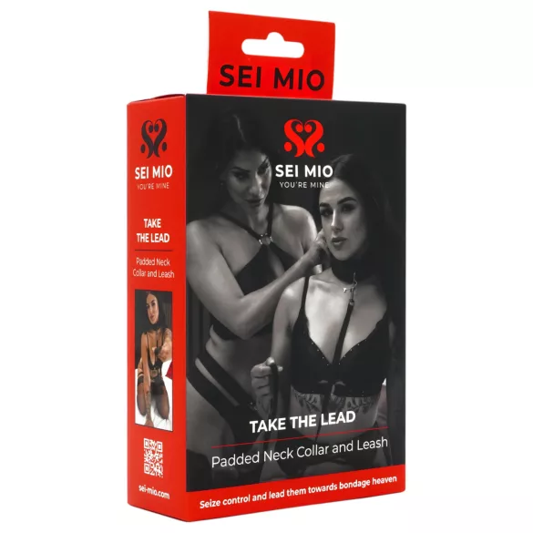 Sei Mio - halsband en riem - verstelbaar - zwart